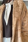 Mara Luxury Faux Fur Long Coat Camel 